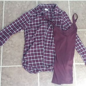 Hollister Tank Top and Flannel
